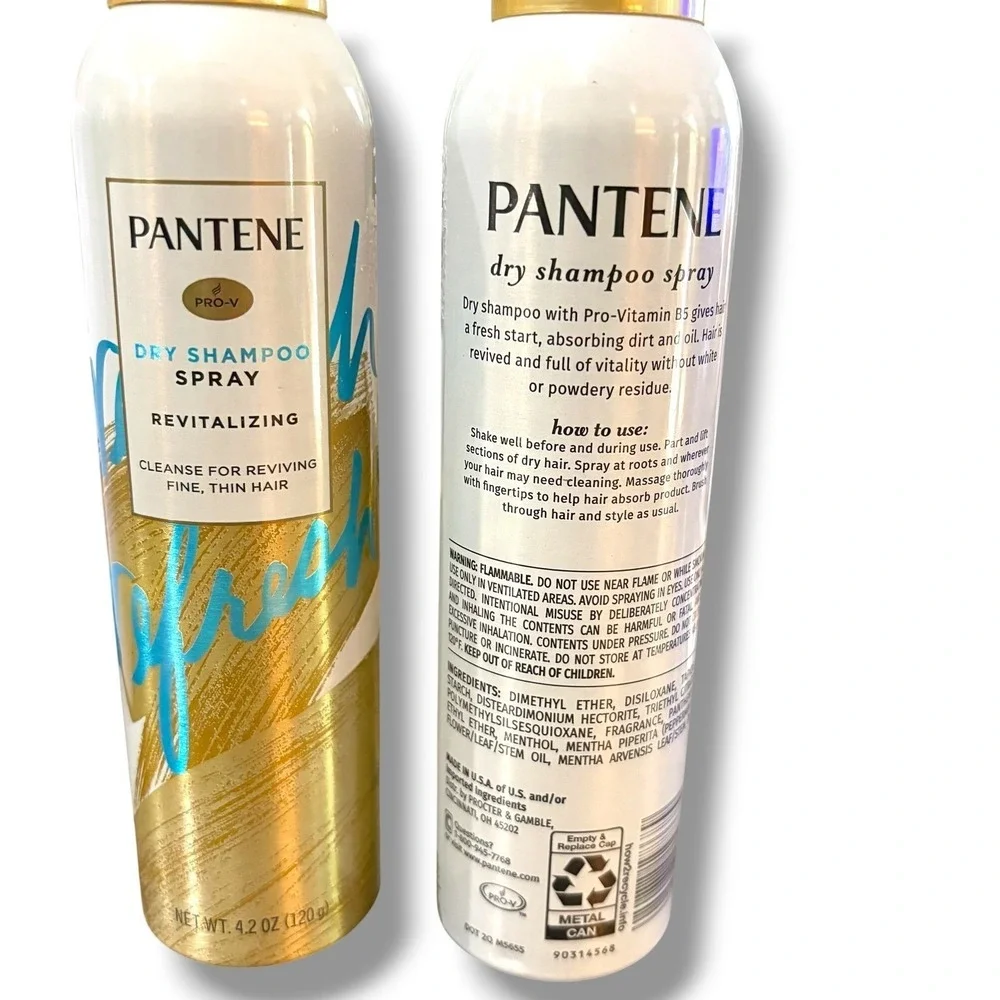 2 Pack Pantene Pro-V Revitalizing Dry Shampoo Spray Fine Thin Hair 4.2oz Each‎